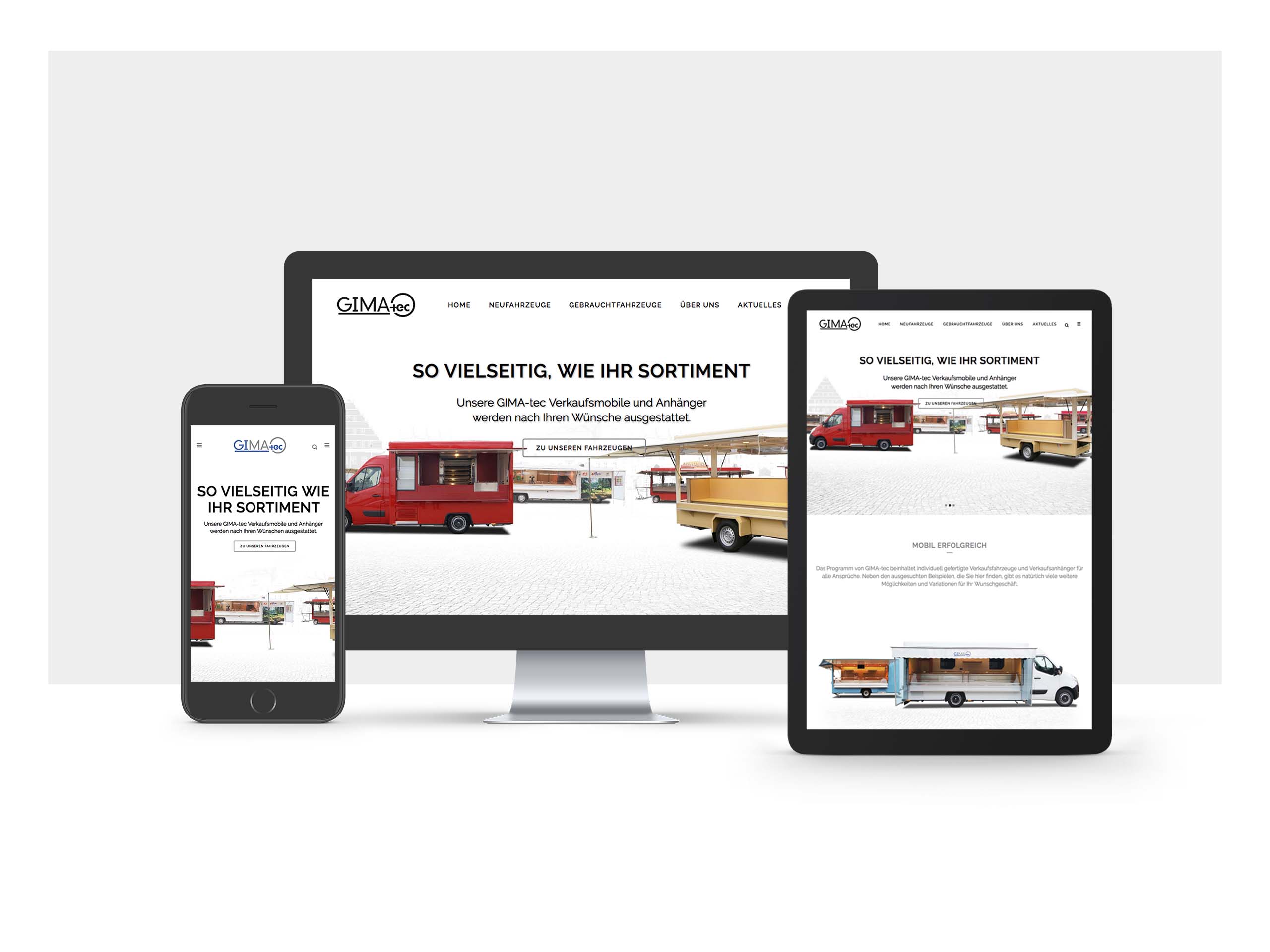 GIMAtec Webseite, Responsive Webdesign